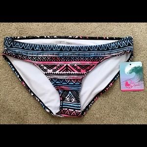 Reel Legends bikini bottom NWT  blue pink size Med 🌺 Blue pink black coo